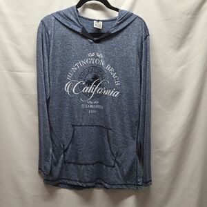 Unisex Hoodie Quick Dry Material Athleisure Casual Blue XL Huntington Beach CA